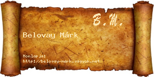 Belovay Márk névjegykártya