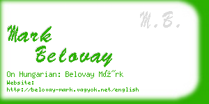 mark belovay business card